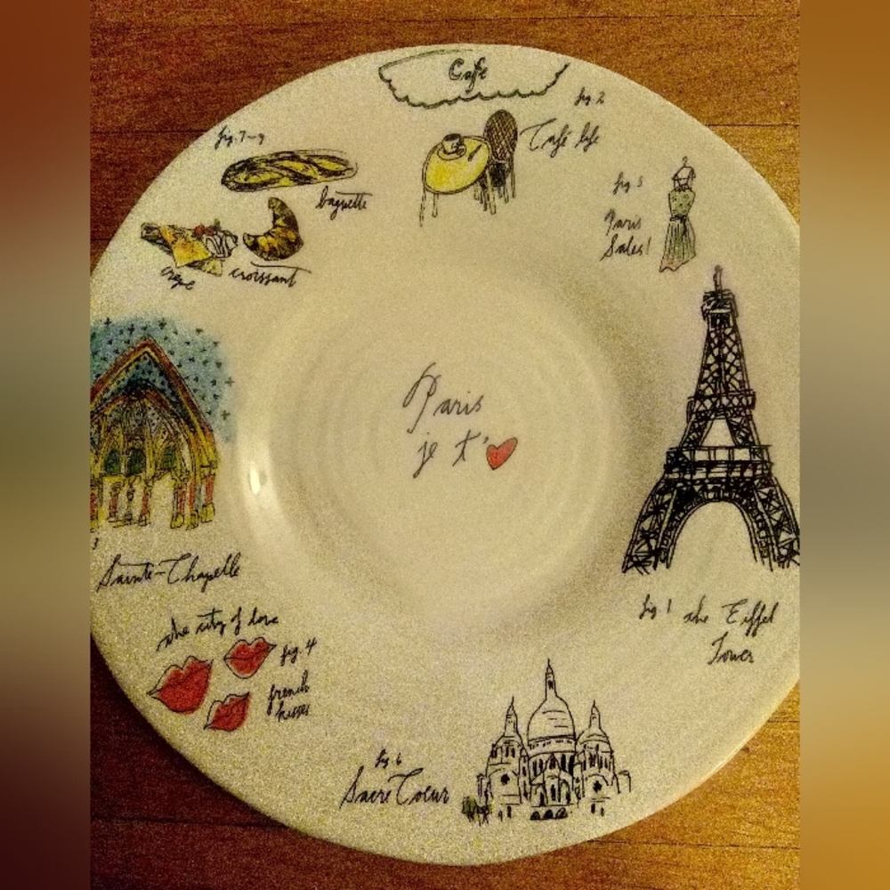 Linea Carta Anthropologie Je T'aime Paris Plate